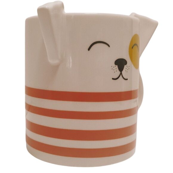 Target Coffee Tea Mug Pup 3D Ears Ceramic 16 Oz Parker Lane Dog Red Strippes Cup - Picture 5 of 8